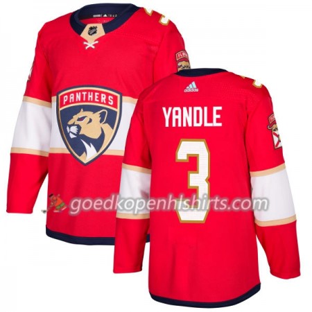 Florida Panthers Keith Yandle 3 Adidas 2017-2018 Rood Authentic Shirt - Mannen